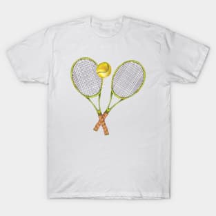 two Tennis rackets with tennis ball T-Shirt